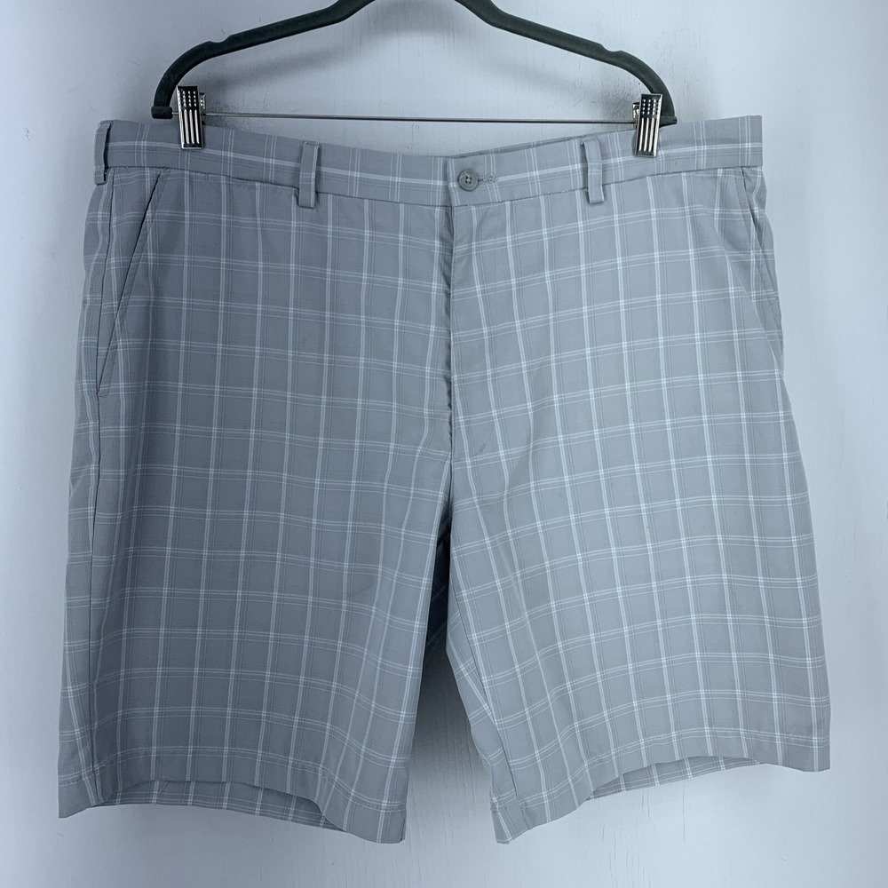 PGA Tour Mens 42 Golf Shorts Gorp Preppy Plaid Windowpane Performance Dadcore